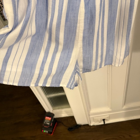 Vineyard Vines Women Shoulder Stripe Romper Gauze Cotton Blue White Size S - Picture 8 of 14